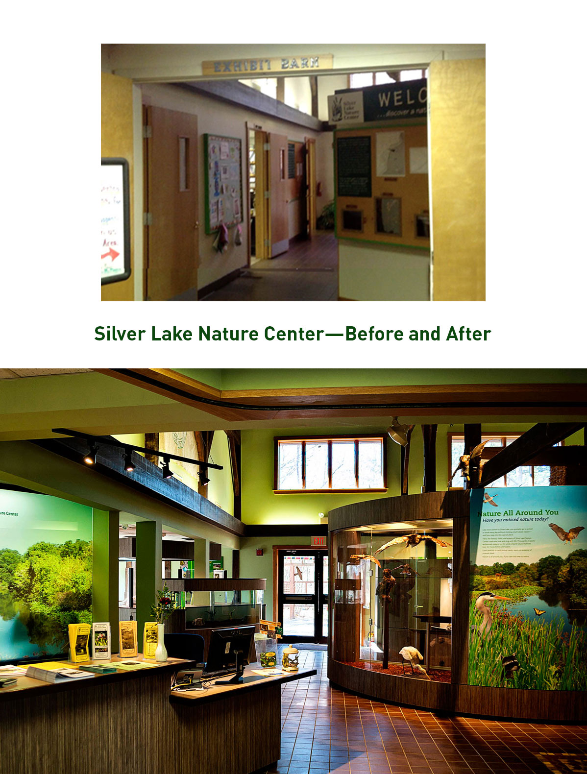 Before and after at Silver Lake Nature Center in Bristol, Pennsylvania