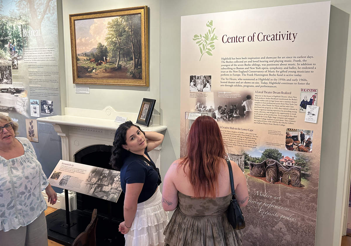 Two visitors at the House of Dreams exhibit