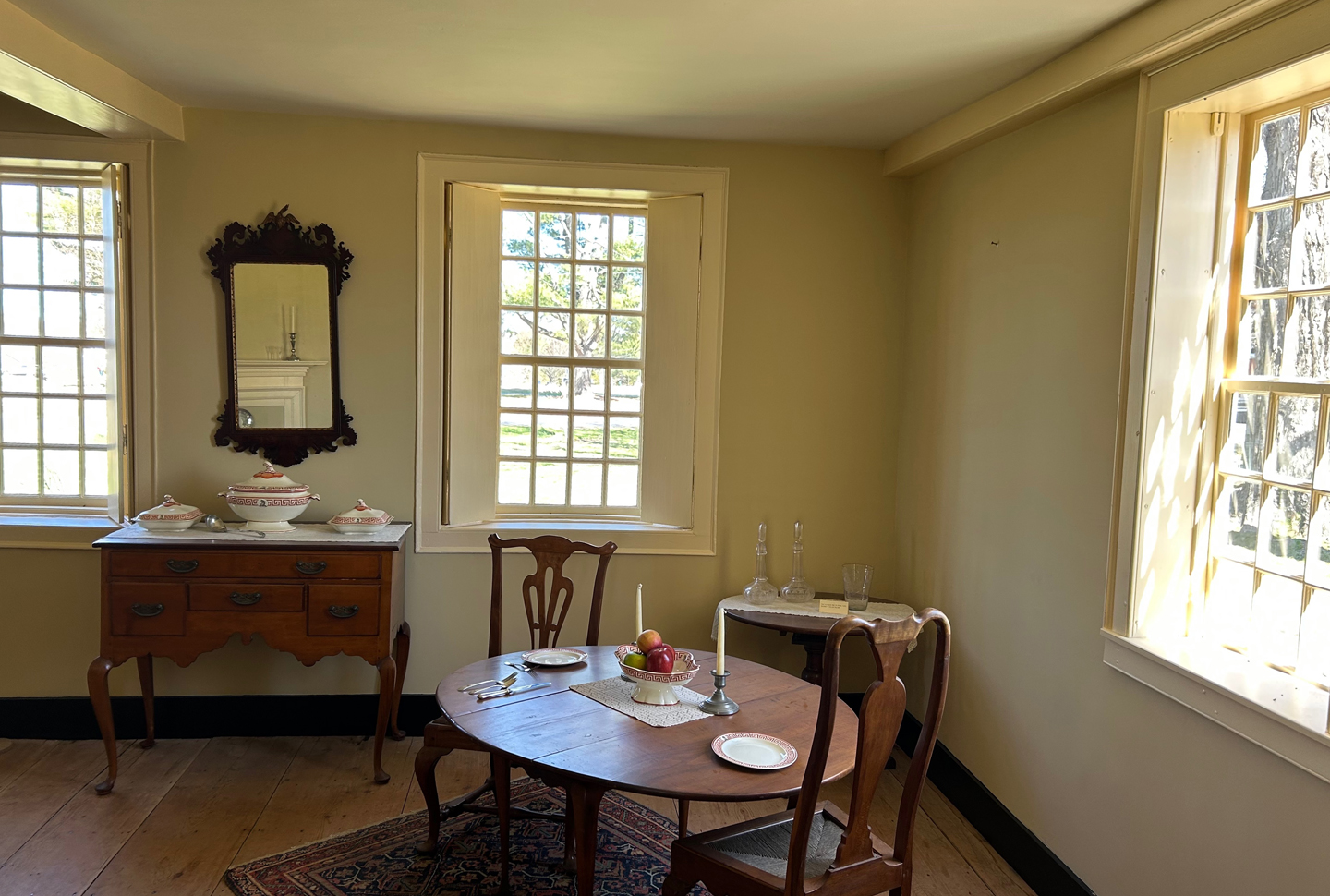 The Trumbull family displayed their wealth in the dining room, where they fed and entertained prominent guests.